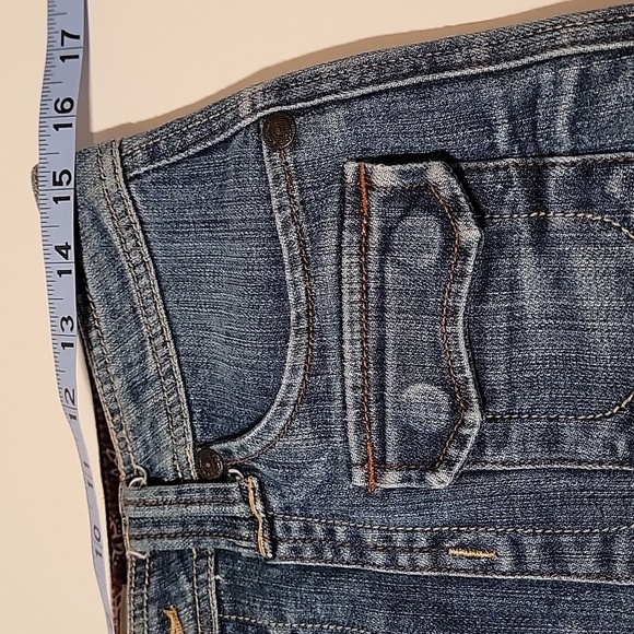 Candie's Vintage Skirt Pencil Midi Denim Blue Jean Y2K 90s Pockets Slit Junior 7 - Picture 13 of 16